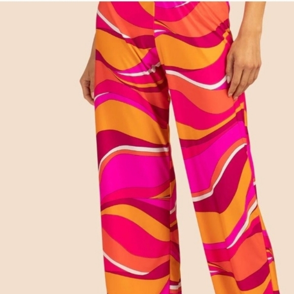 TRINA TURK Vivid Vista Pant Size XL Wide Leg Swimsuit Cover Up Great stretch - Picture 2 of 9